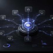 Hero-banner-AI-marketingoperaiotns an AI-ready marketing operations system with a central customer data hub connected to analytics, automation, search, content, commerce, and reporting workflows
