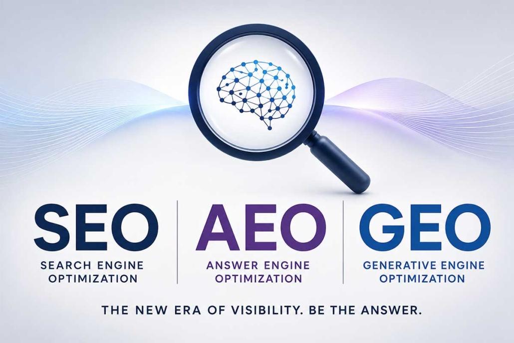 SEO, or search engine optimization, helps content rank in traditional search engines. AEO, or answer engine optimization, helps a brand become the answer in AI-generated results. GEO, or generative engine optimization, helps a brand get cited, mentioned, or recommended by AI platforms