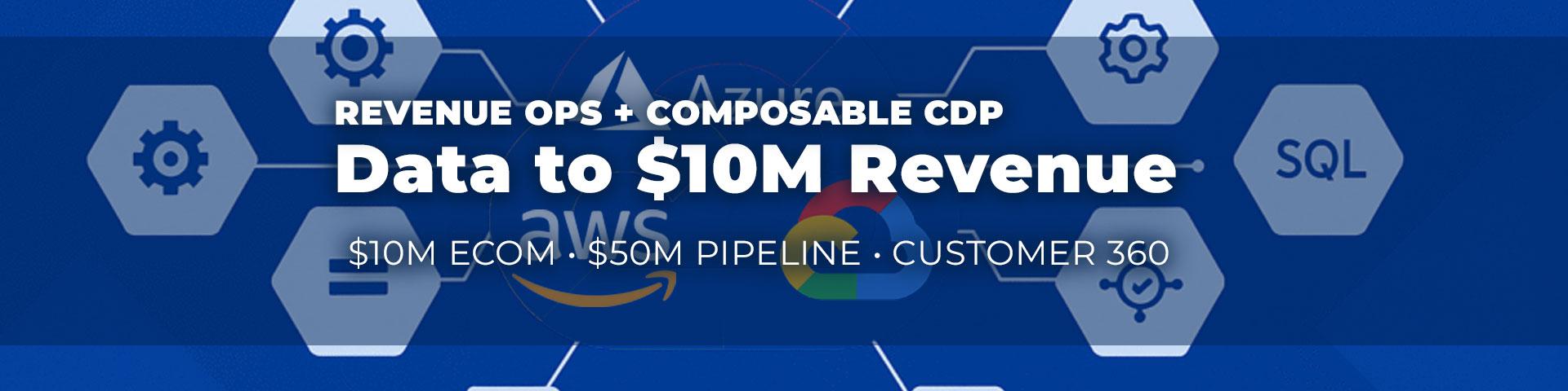 Marketing-led composable CDP build from POC to MVP to $10M direct revenue and unified identity resolution for a true Customer 360 enabling Sales Excellence and Marketing Revenue Operations